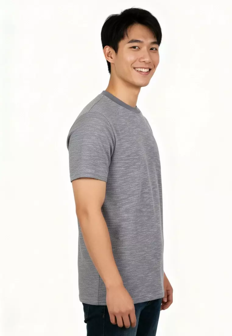 Akhi Textured Crew Neck Tee