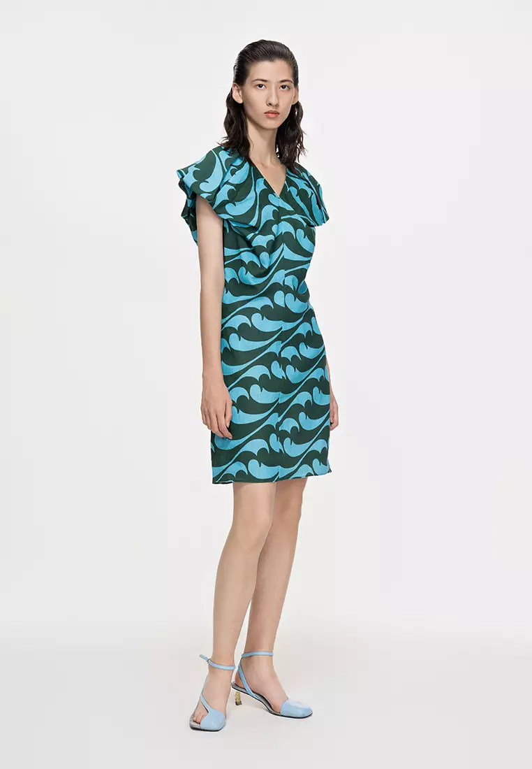 Eco-Friendly S-Line Fitted Avant-Garde Sleeveless Dress