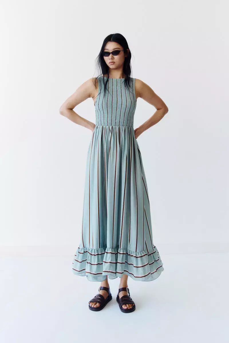 Smocked-bodice dress