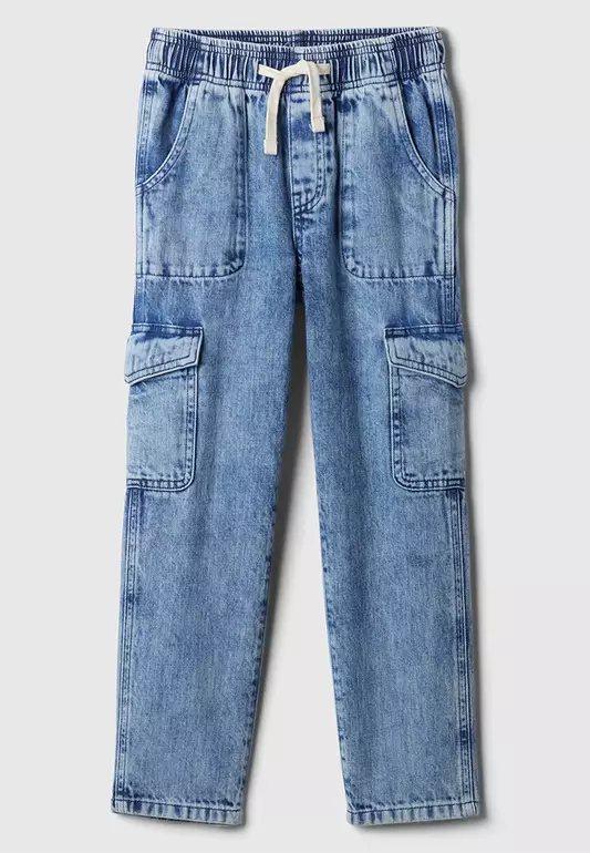 Kids Easy Pull-On Cargo Jeans
