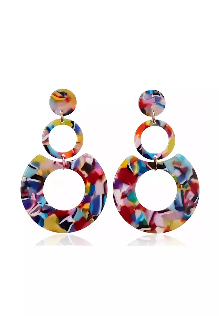 Multi coloured statement earrings on sale