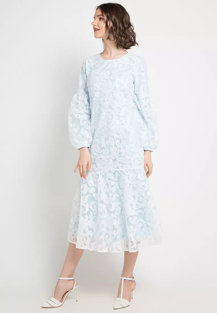 Layered Floral Brocade Dresses