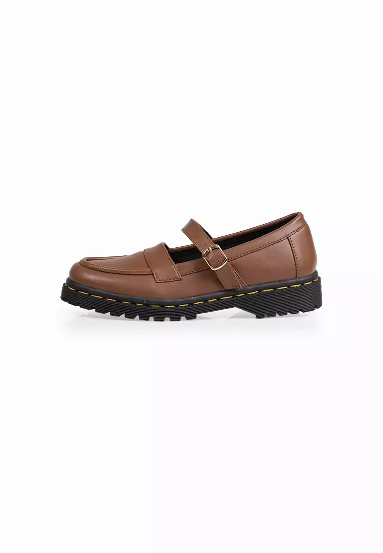 SEIS Clover Sepatu Docmart Wanita / Loafers Wanita - BROWN