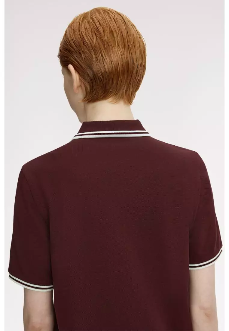 Fred Perry G3600 Twin Tipped Fred Perry Shirt (Oxblood / Ecru / Ecru)