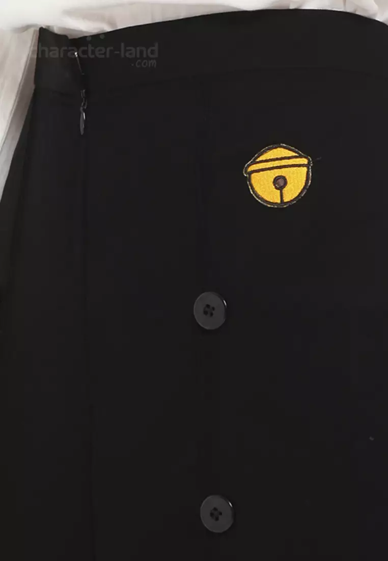 Doraemon Bottons Pants Black