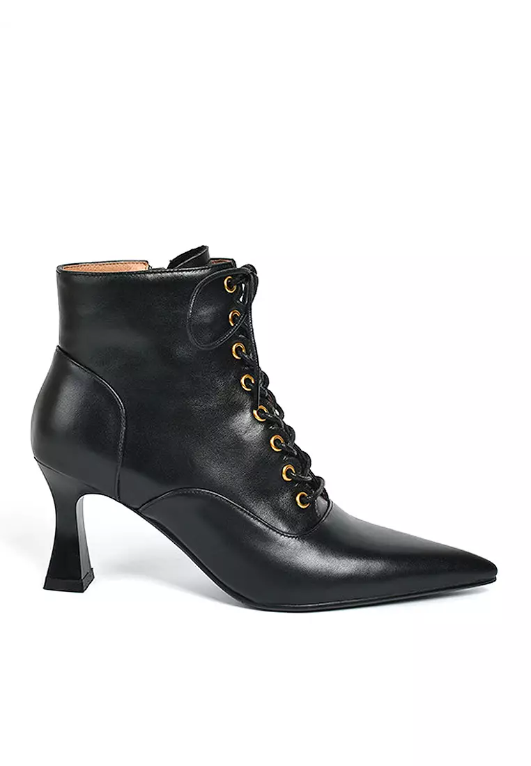 Discount on Twenty Eight Shoes  shoes - SKU: VANSA Leather Pointed Toe High Heel Ankle Boots VSW-B0924492