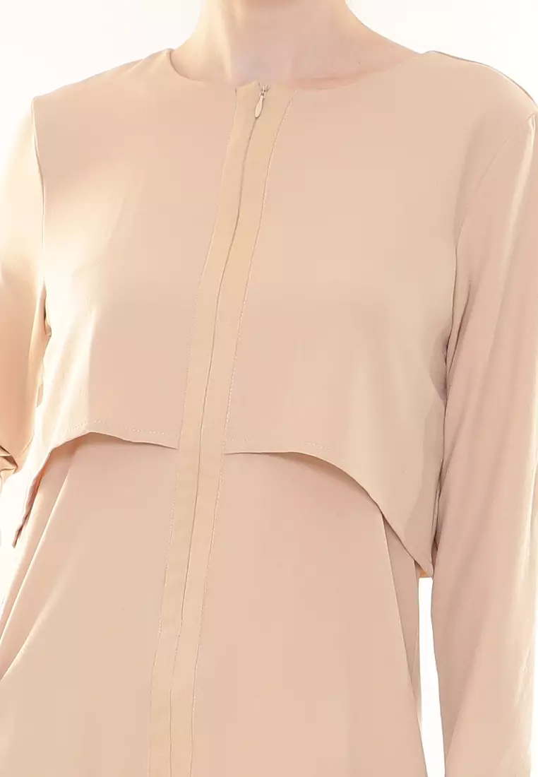 Aubrey Long Top Nursing Friendly in Beige