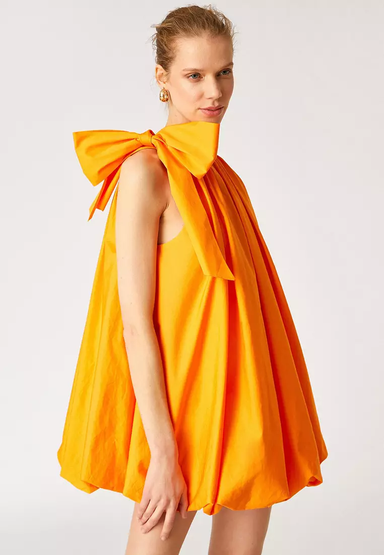 Mini Dress Halter Neck Bow Tie