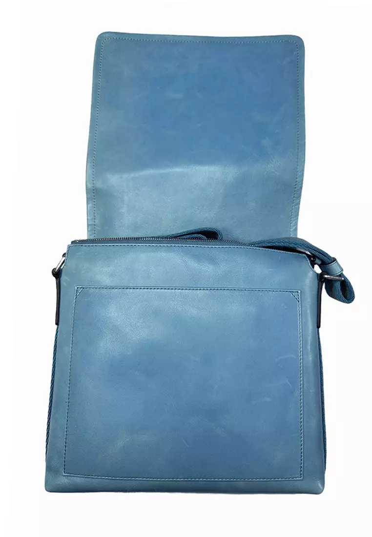網上選購BALLY Preloved Bally "Terlago" Messenger Bag for Men in Light Blue O26206790415 2024 系列