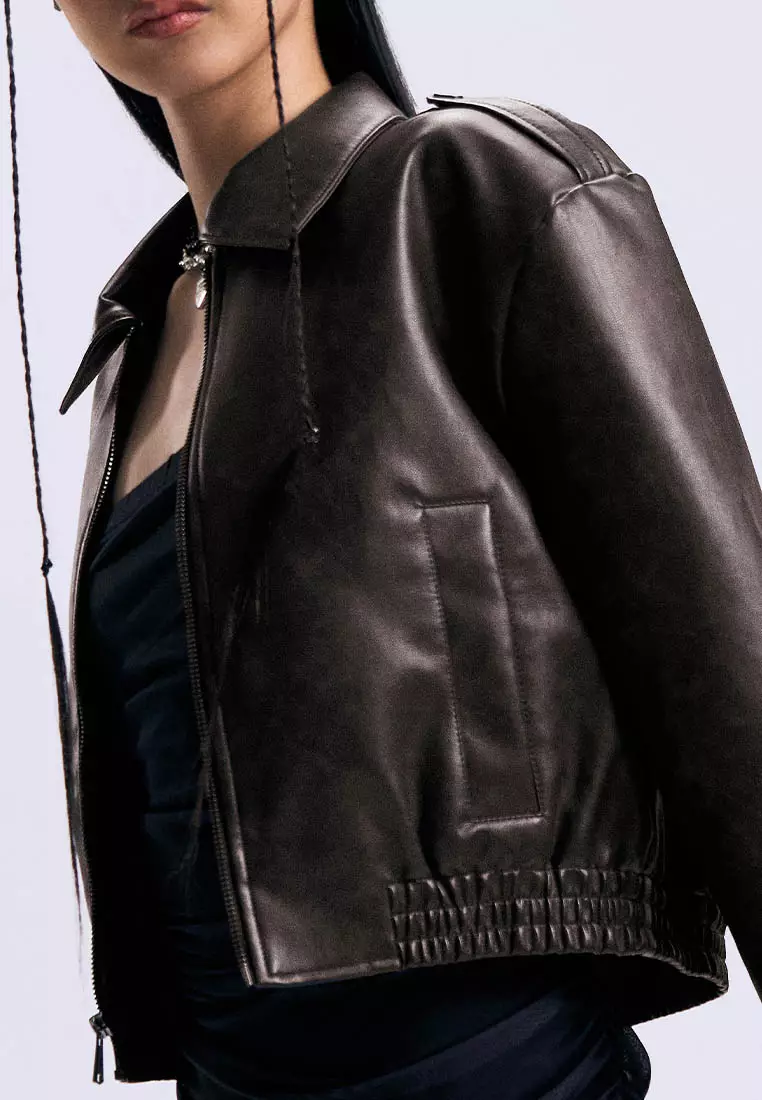 Cropped Leather Jacket