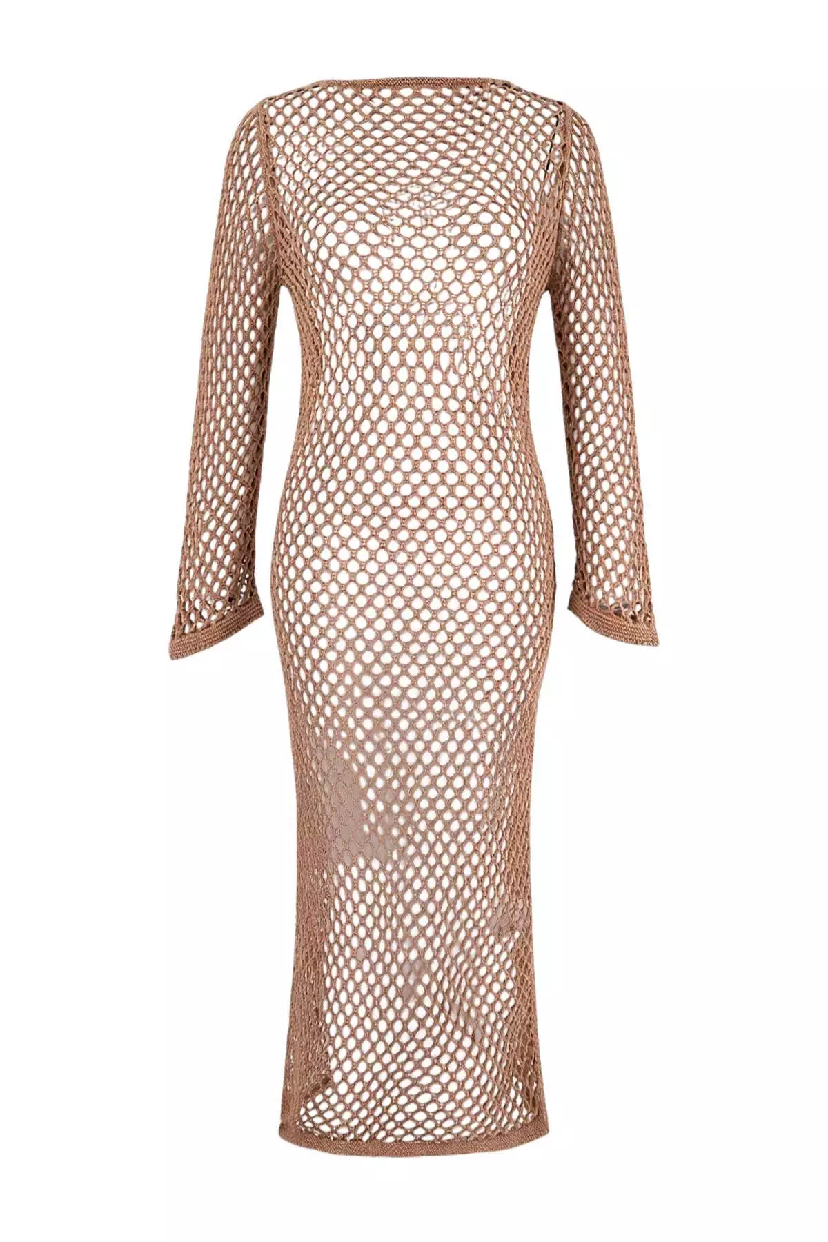 Mink Knitwear Backless Maxi Beach Dress Tbess25El124