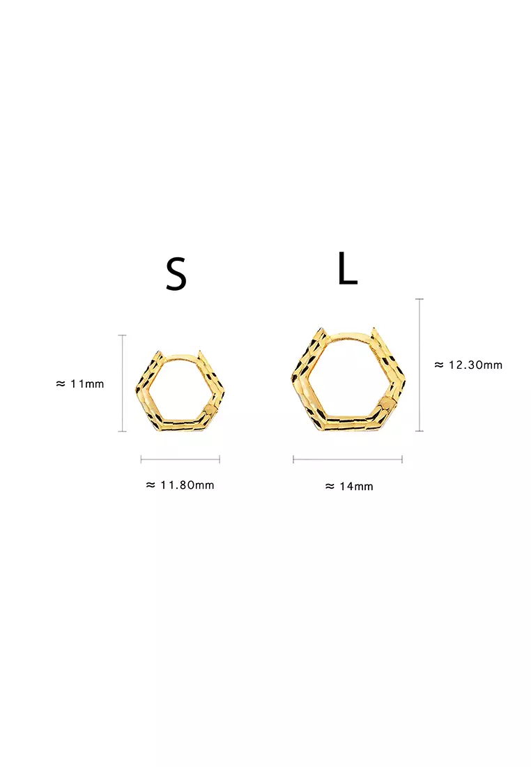 375/9K Gold Earrings S254 (L Size)