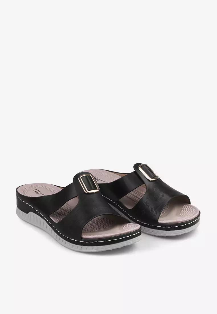 Sandal Slip On Platform Wedges Wanita PU Premium Ringan L.Imelda 03