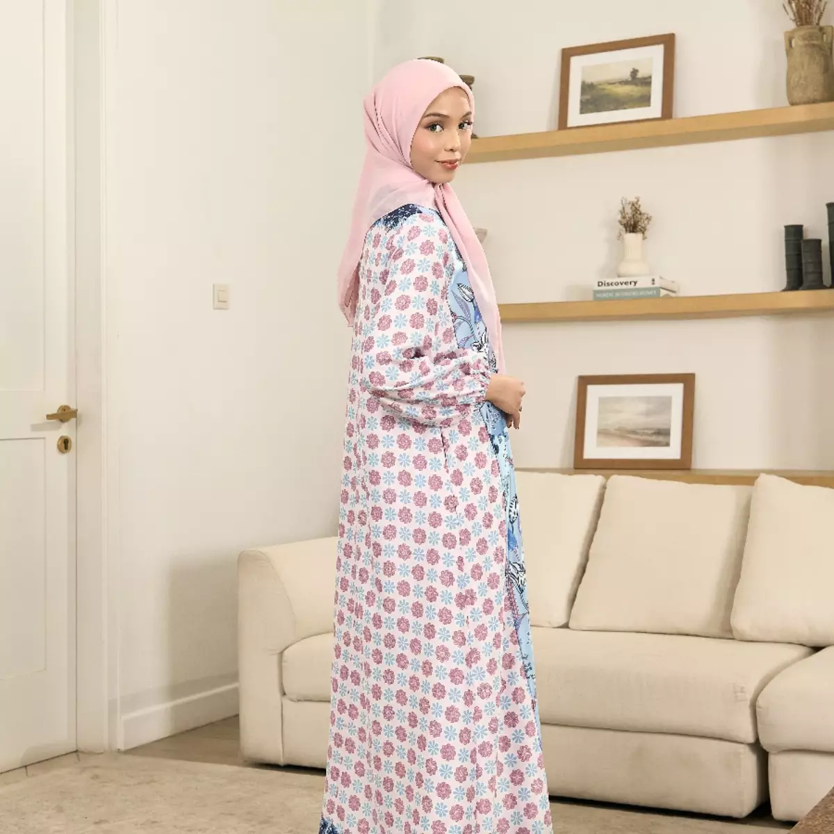 [New Collection] ZM Zaskia Mecca - Rinka Blue Pink | Gamis Wanita | Primadona Lilya Raya | Ramadhan Series