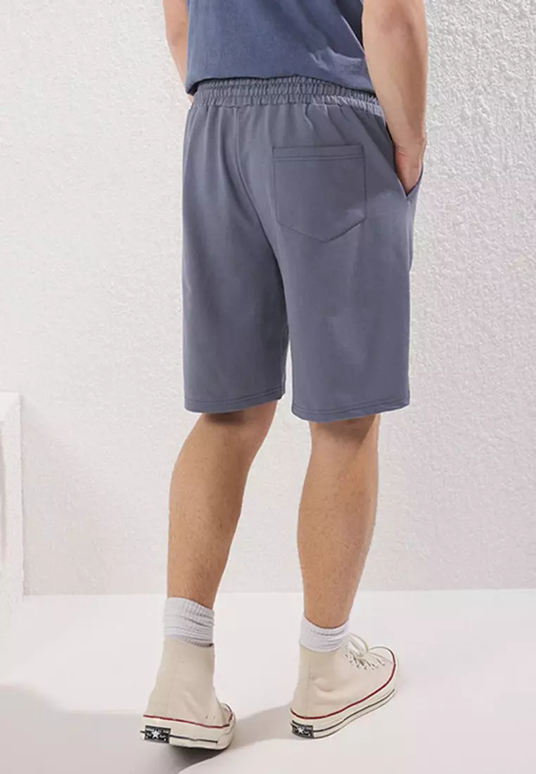 Blue Basic Oversize/Wide Cut Elastic Waist Lace-Up Shorts TMNSS22SR0257