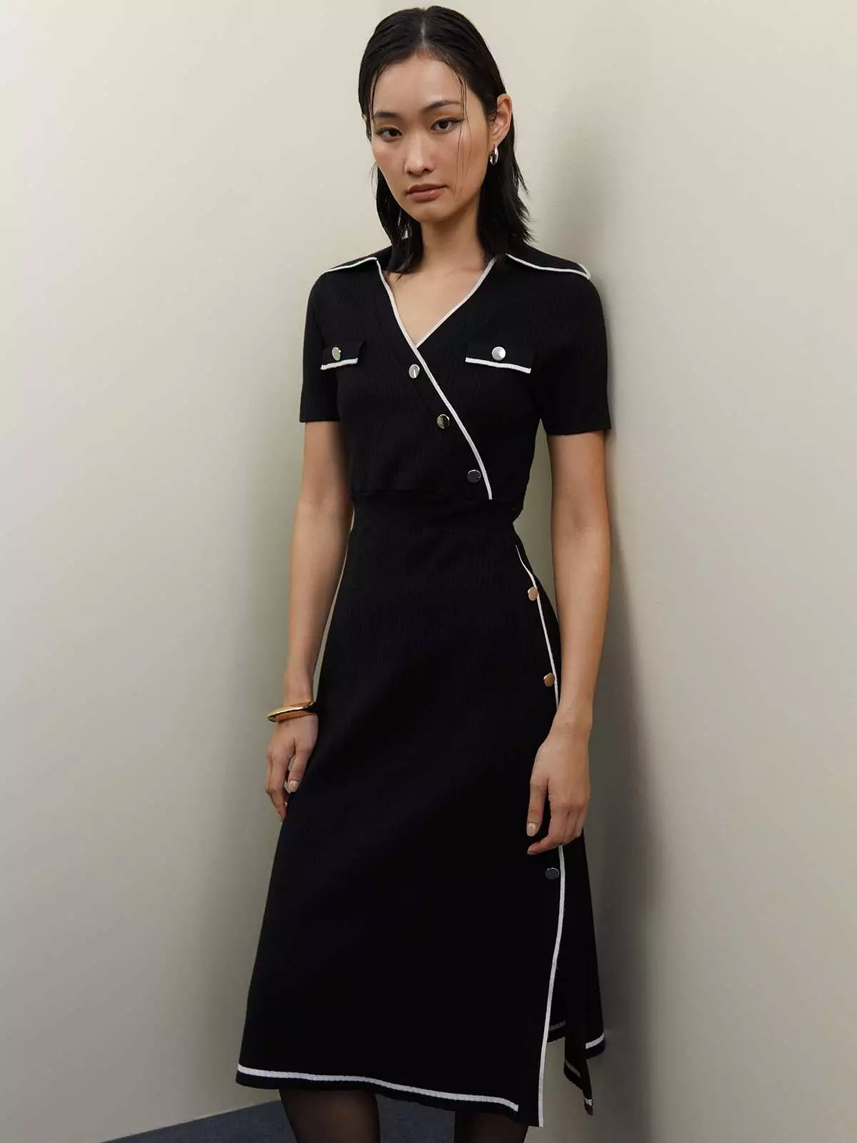 green emerald velvet dress Pomelo Aaron Long Dress main image 0