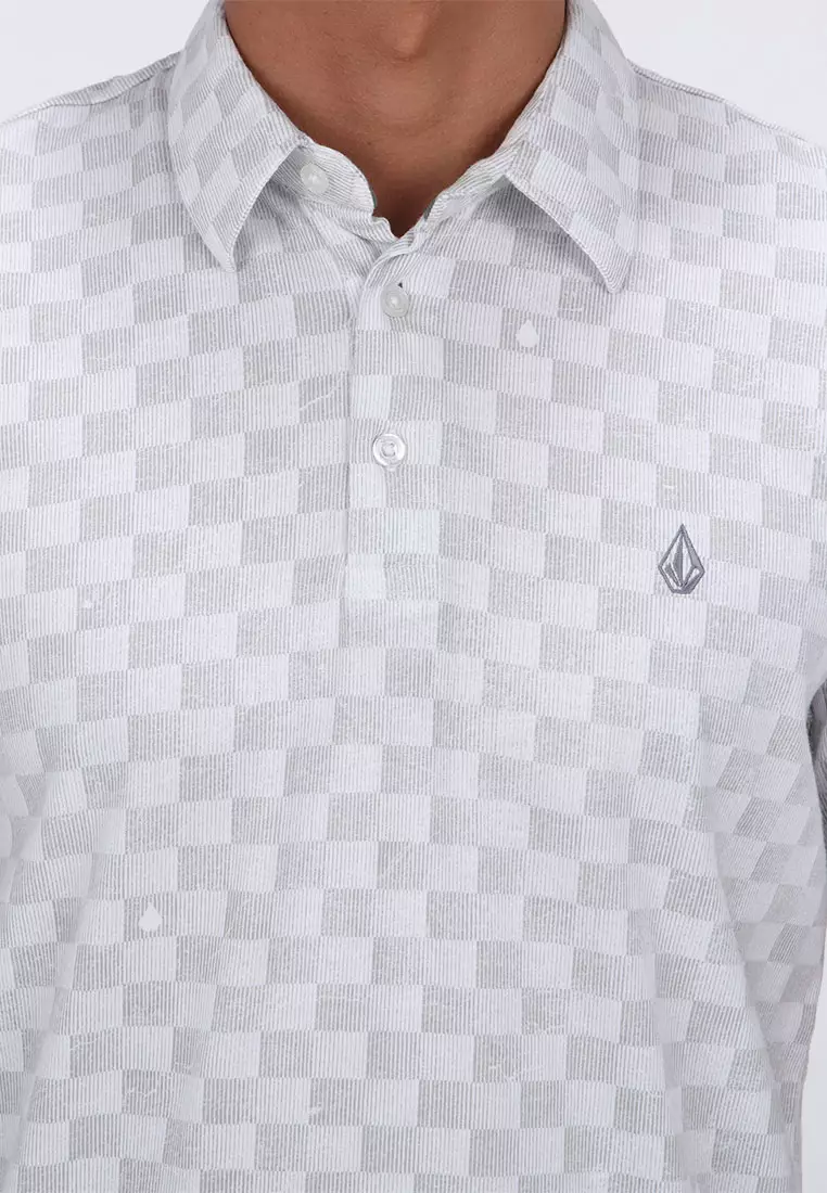 MPL CHECKERED SHORT SLEEVE POLO WHITE