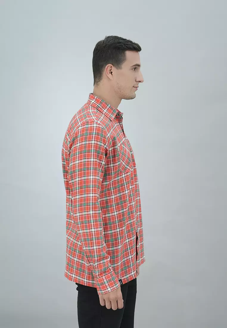 LGS - Macario Shirt - Kemeja Casual Pria - Lengan Panjang - Motif Kotak-Kotak - Reguler Fit Kain Katun