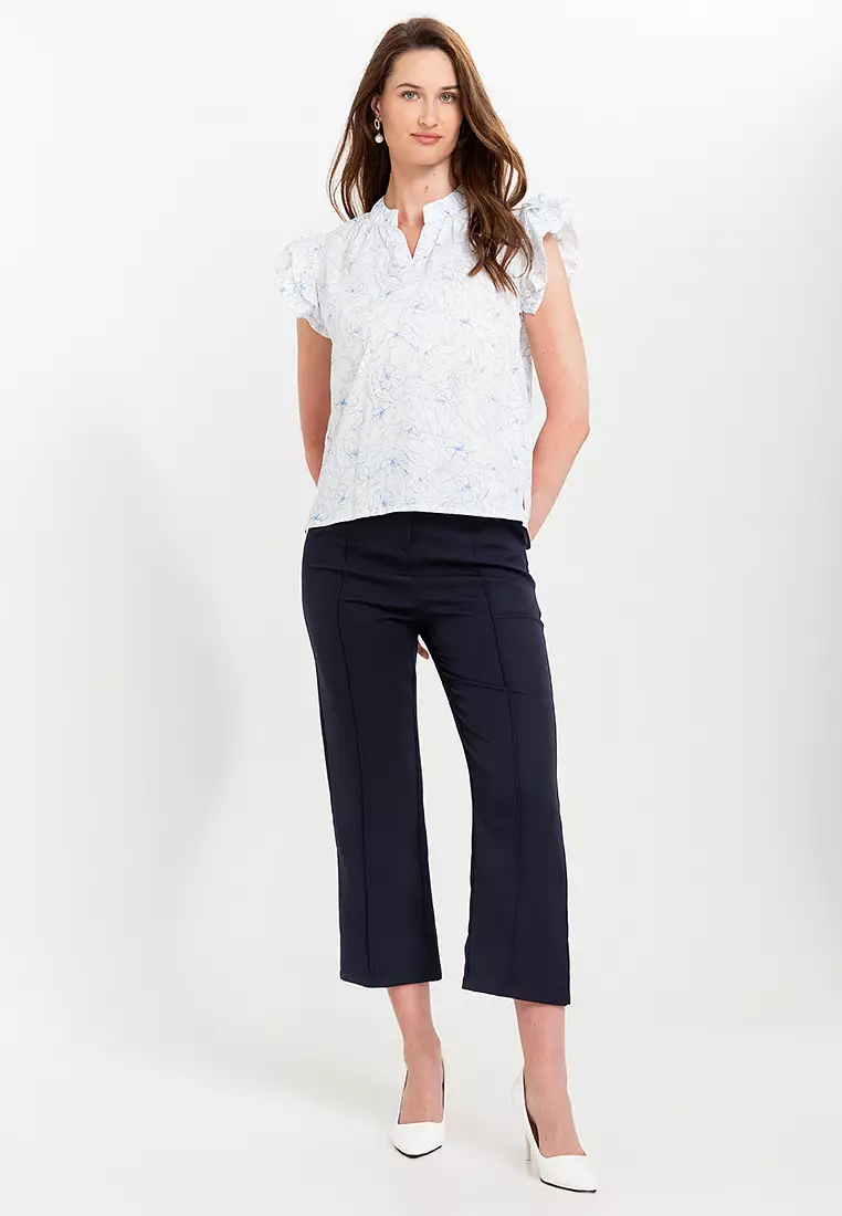 Latisha Butterfly Sleeves Floral Blouse