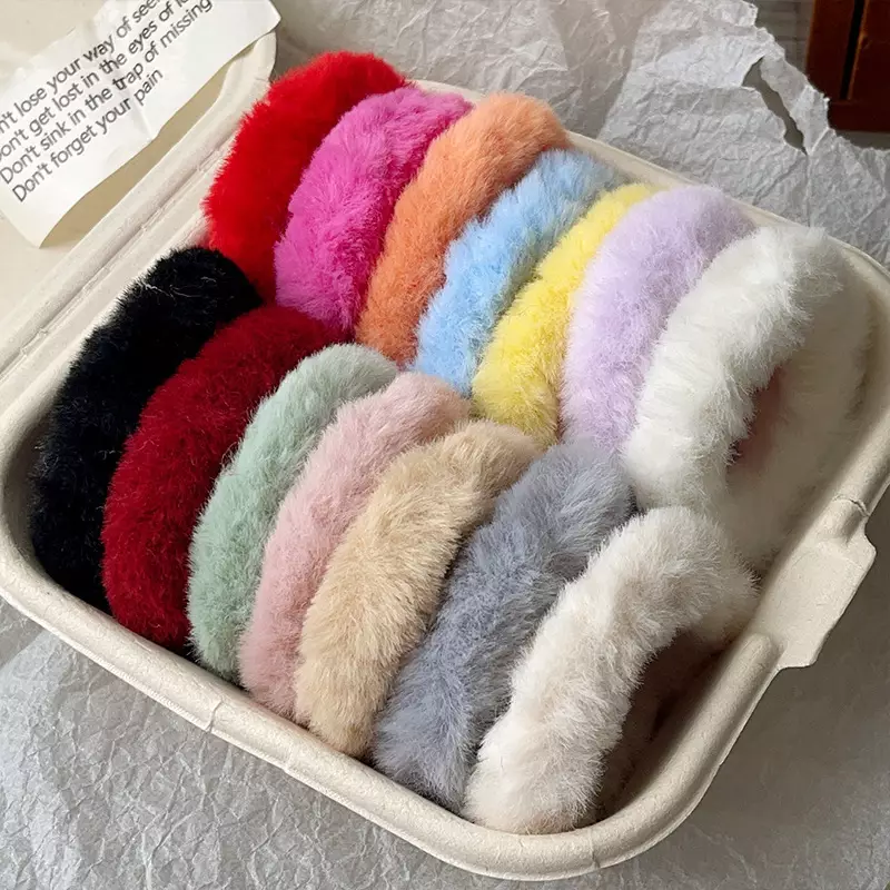 Wakakids Ikat Rambut Wanita Dewasa dan Anak Donat Bulu Halus Elastis Kunciran Korea Venhs Hitam