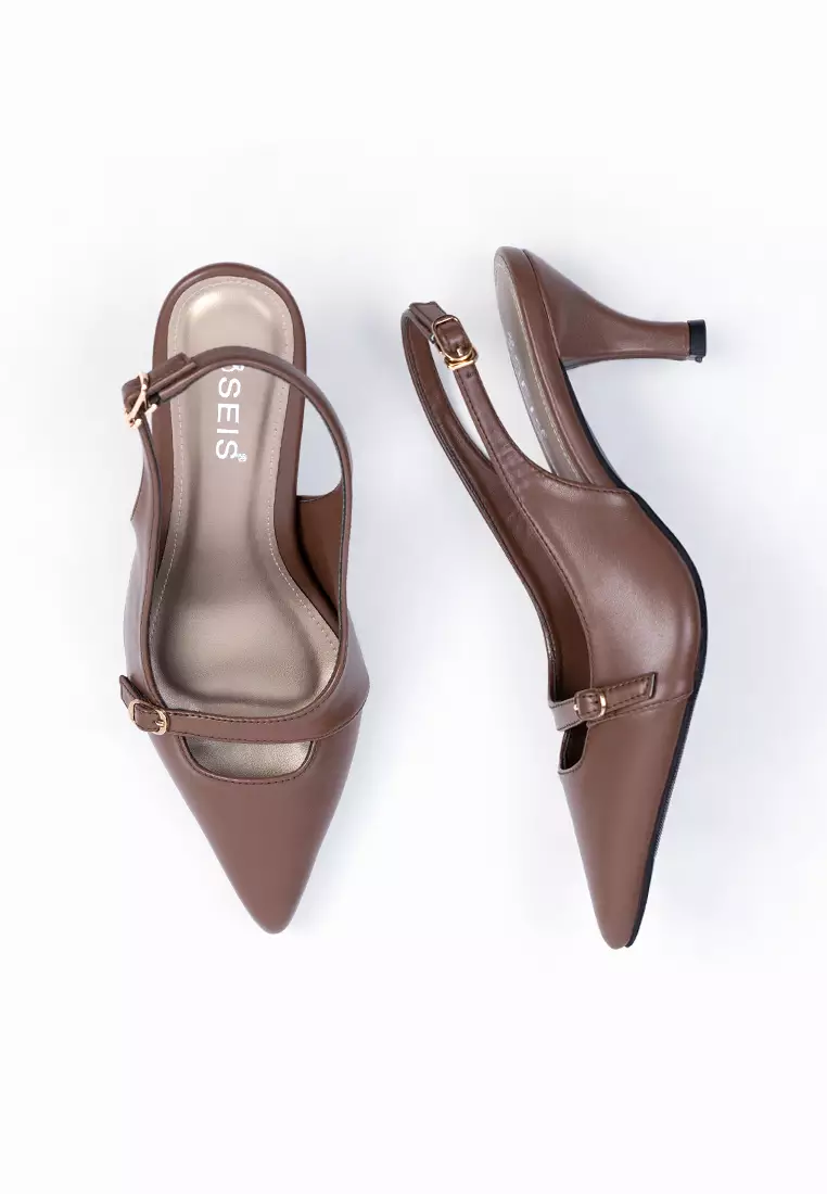 SEIS Maurice Mules Heels Wanita | Slingback Hak 7 cm