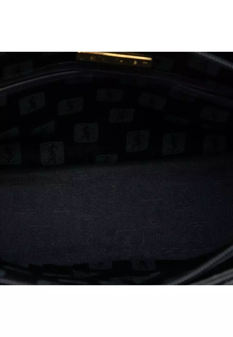 Pre-Loved Saint Laurent Croc Embossed Leather Shoulder Bag