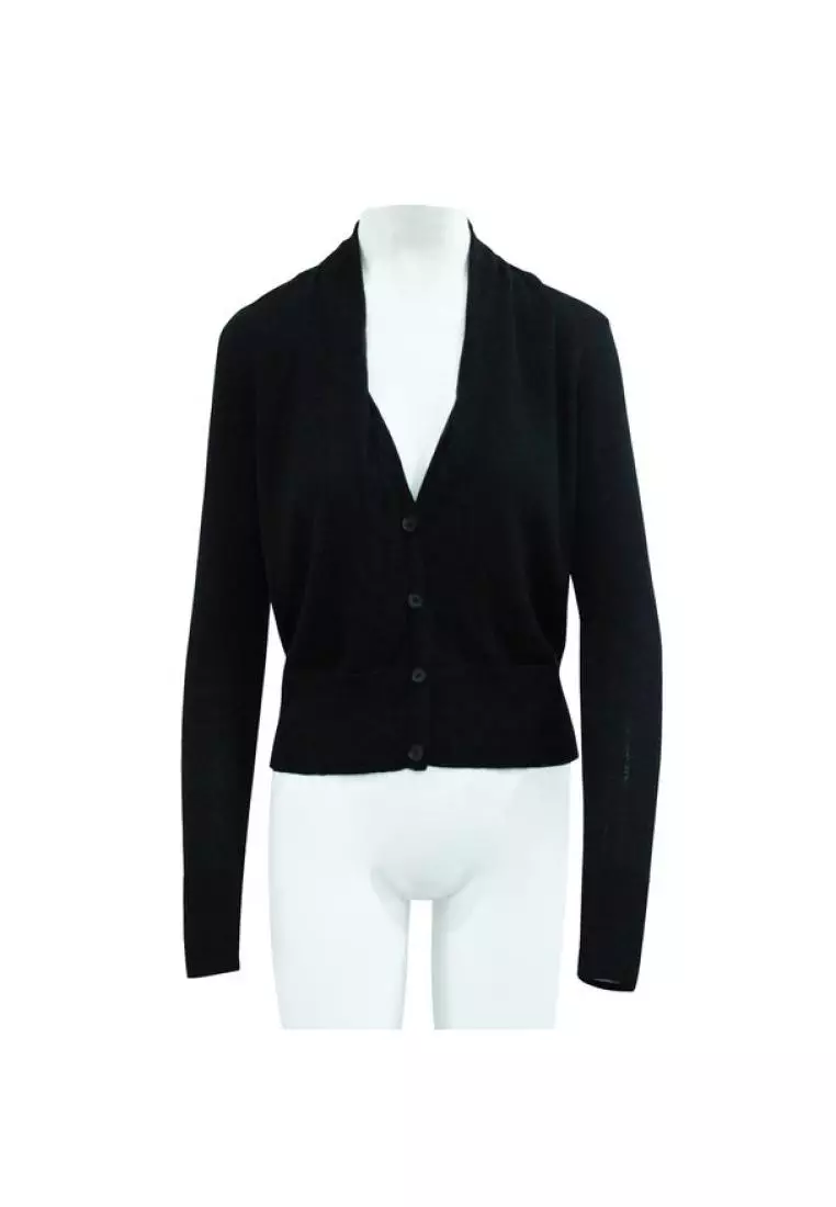 Designer black top cardigan