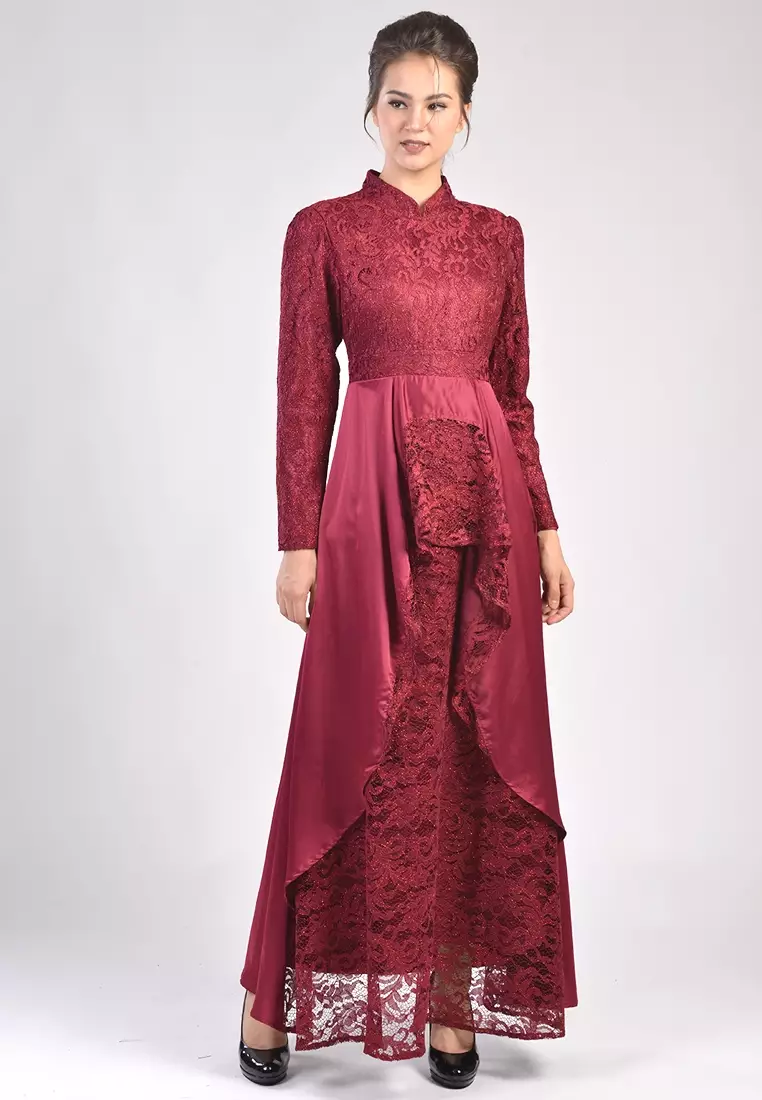 Zetaa Gamis Brokat Satin
