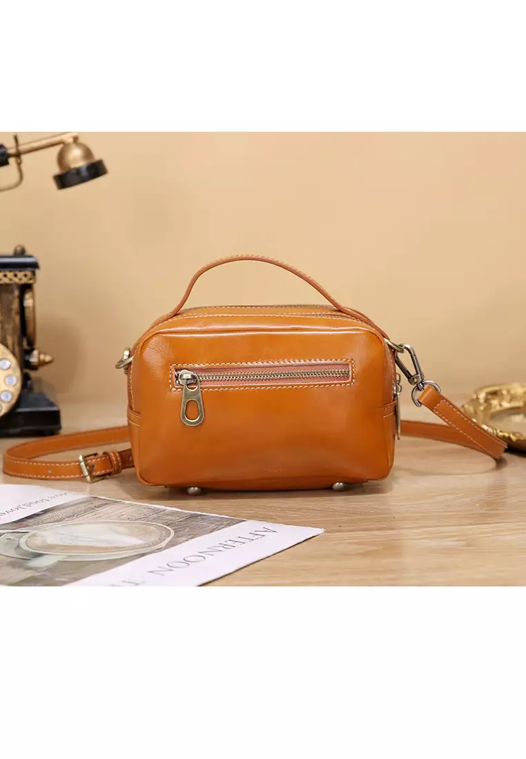 Fashion Top Layer Cowhide Shoulder Crossbody Handbag