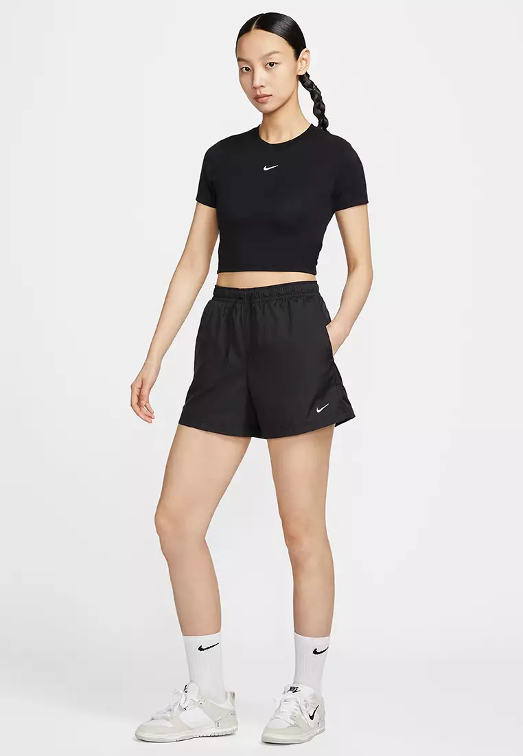 ★★Nike★★ Sportswear Classic Woven Mid-Rise Shorts W Blac Nike Sportswear Classic Women's Mid-Rise 5