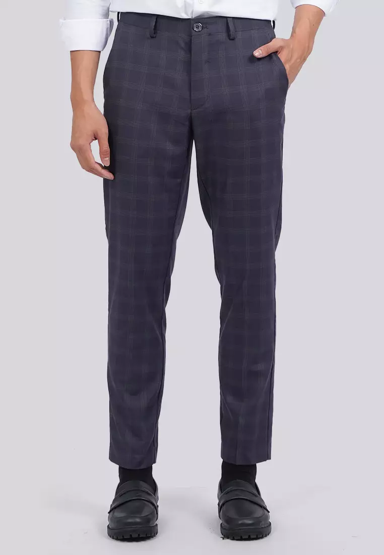 Slim Fit Formal Check Pants