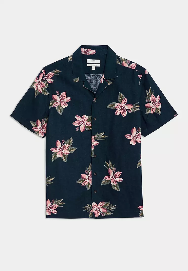 Easy Iron Linen Rich Floral Shirt