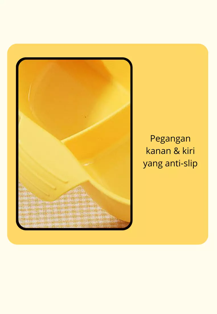 Wakakids Piring Makan Anak Set Kotak Makan Anti Slip BPA Free 7In1 Free Sticker Duck