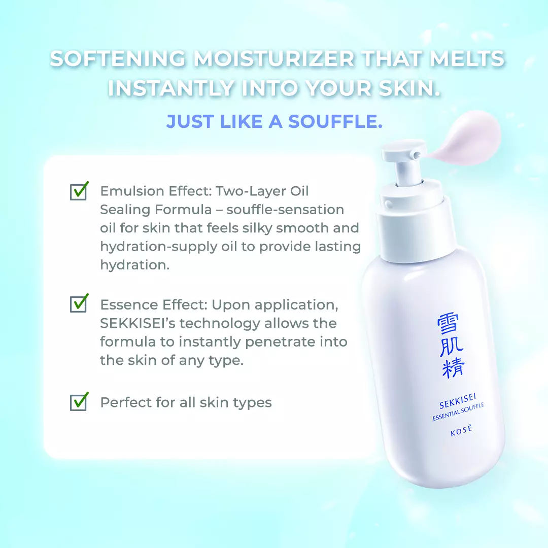 KOSE Moist Full Package SEKKISEI ESSENTIAL SOUFFLE 140ml dan SEKKISEI LOTION 24ml