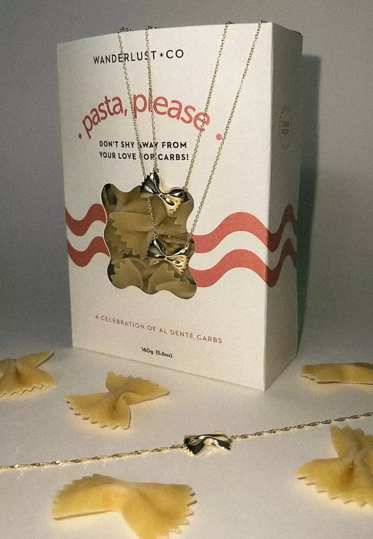 Bow Tie Pasta Gold Necklace