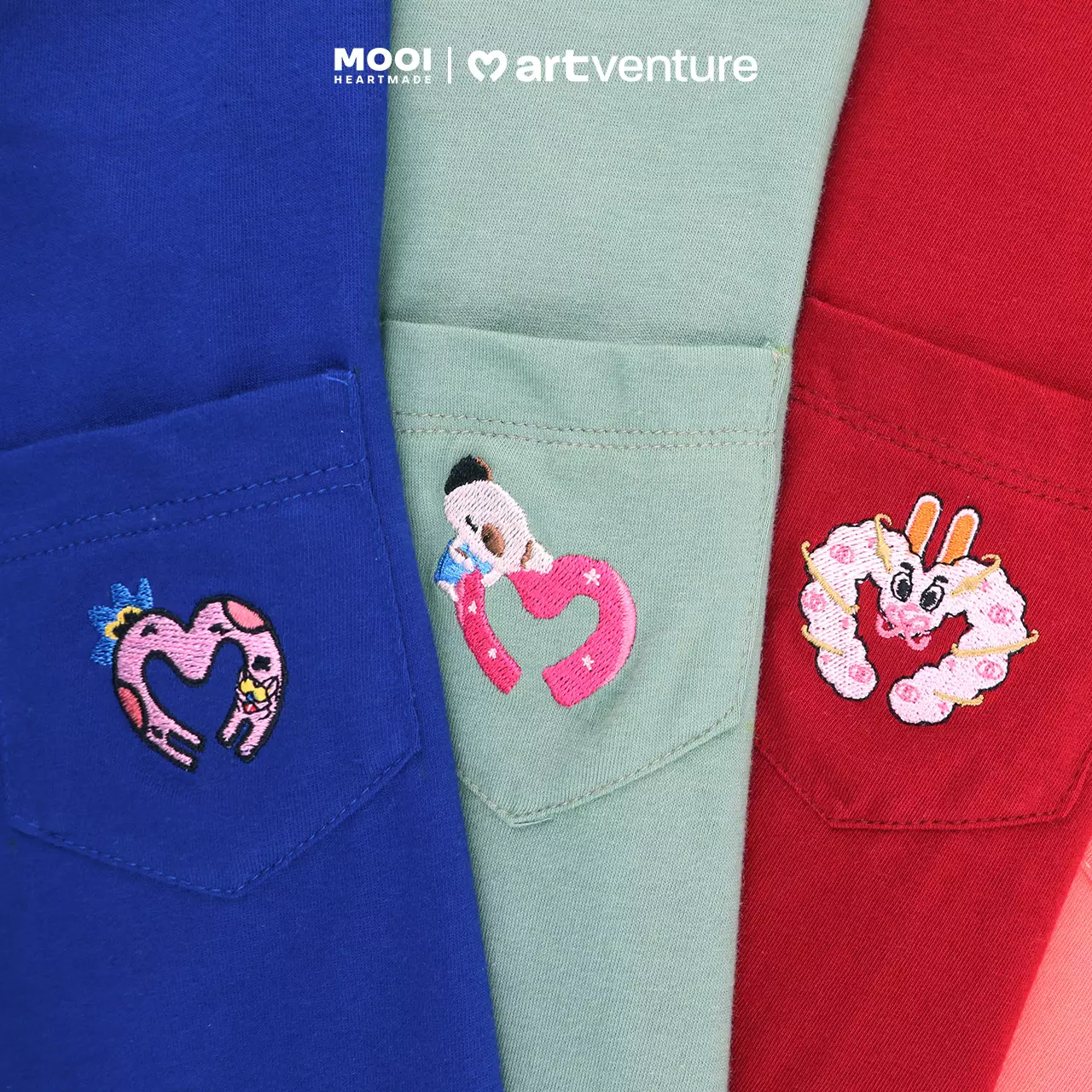 Mooi Artventure x Illustrator Pocket Tee Set Setelan Anak - ROSUPOKU - GREEN MNT