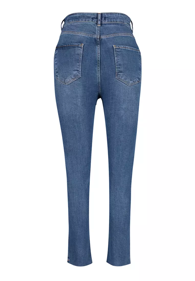 Buy Trendyol Plus Size High Waist Raw Hem Skinny Jeans 2024 Online