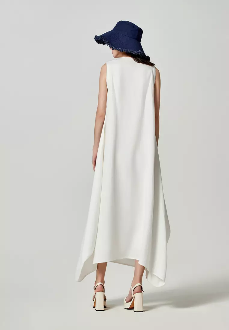 V-Neck Sleeveless Linen Dress