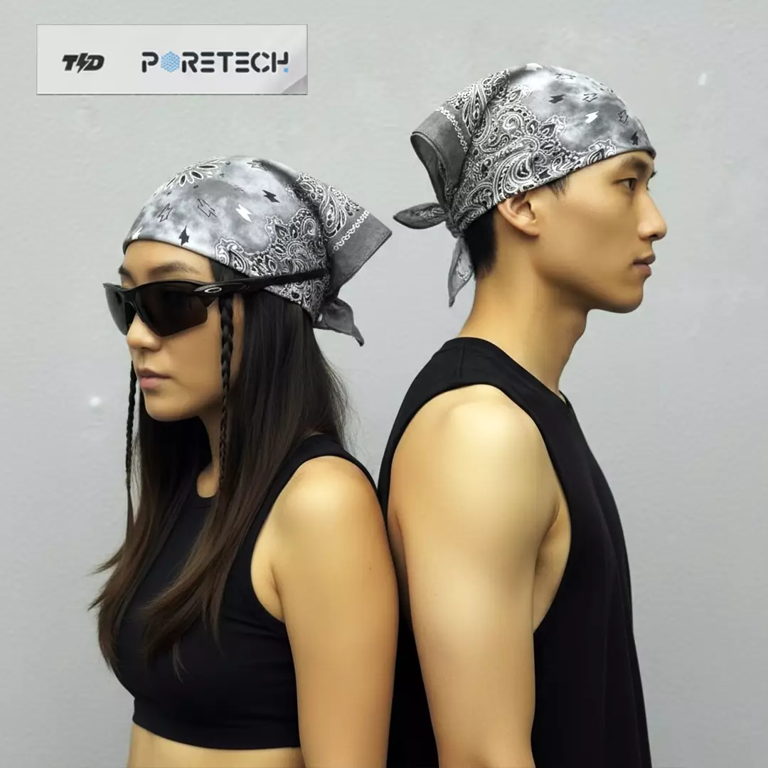 TDACTIVE Bandana Kalcer Lari Grey Tie Dye PORETECH 52cm x 52cm ABA28