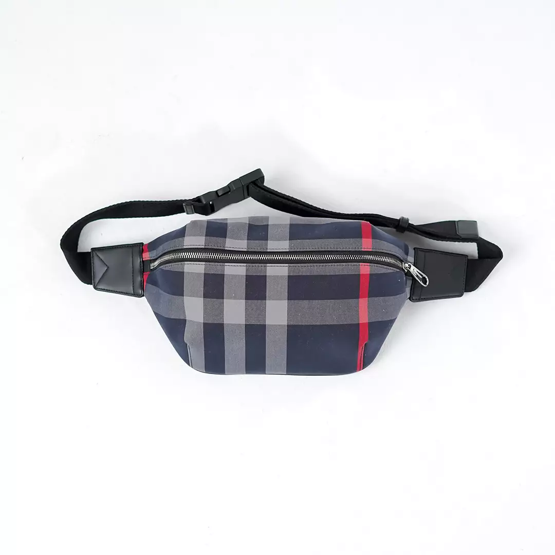 Tas BURBERRY CHECK NAVY SS24 WAIST BAG 100% ORIGINAL