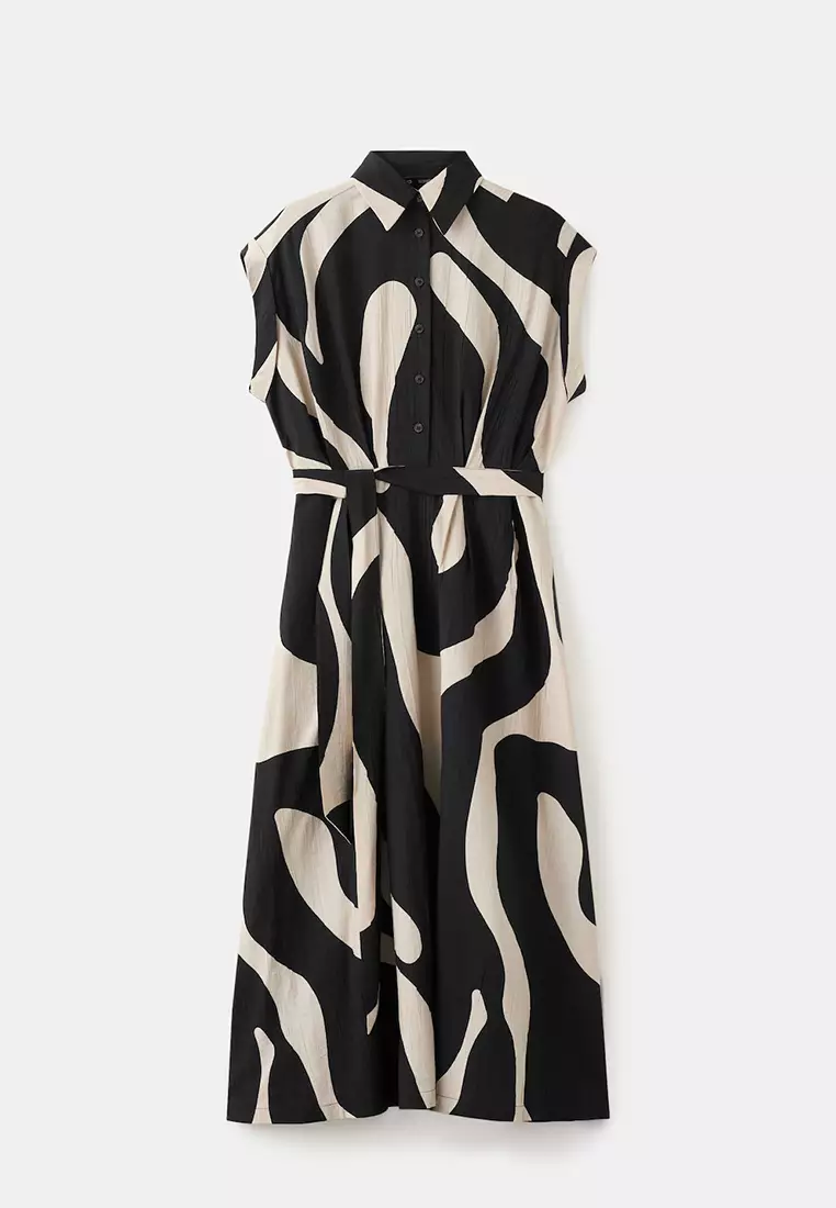 Long Printed Shirt Dress