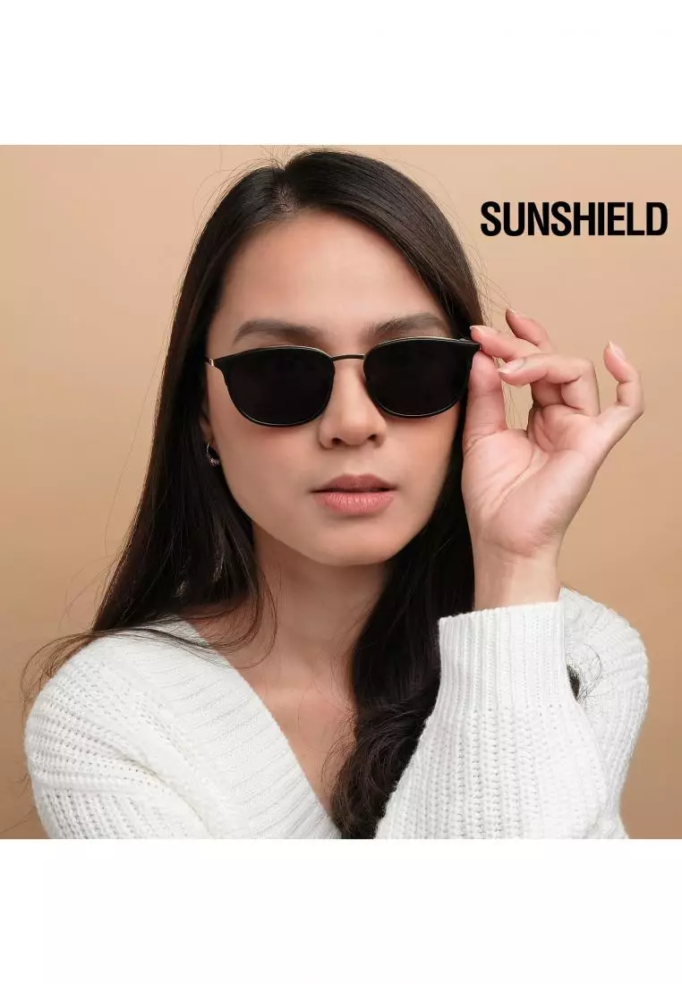 Buy SHIGETSU Sukagawa Sun Shield Glasses In Metal Frame With Lenses