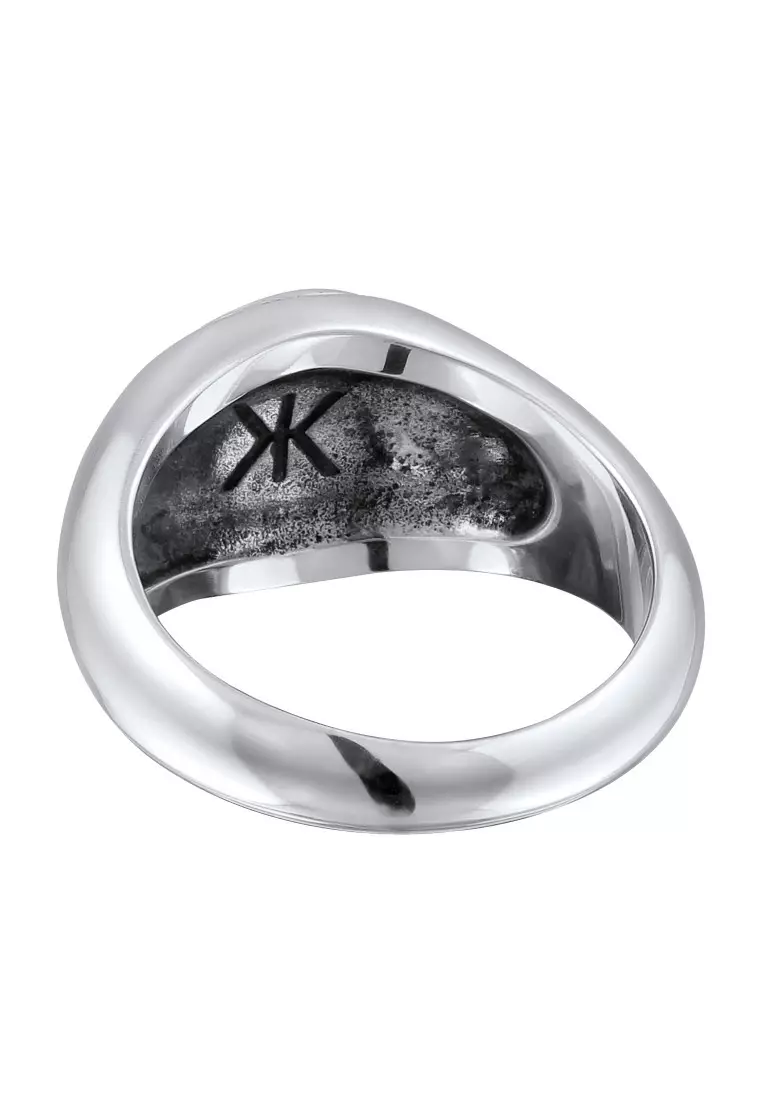 EXCLUSIVE Cincin Perhiasan Perak 925 Pria Evil Eye Signet