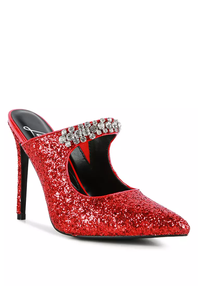 Red glitter sale high heels