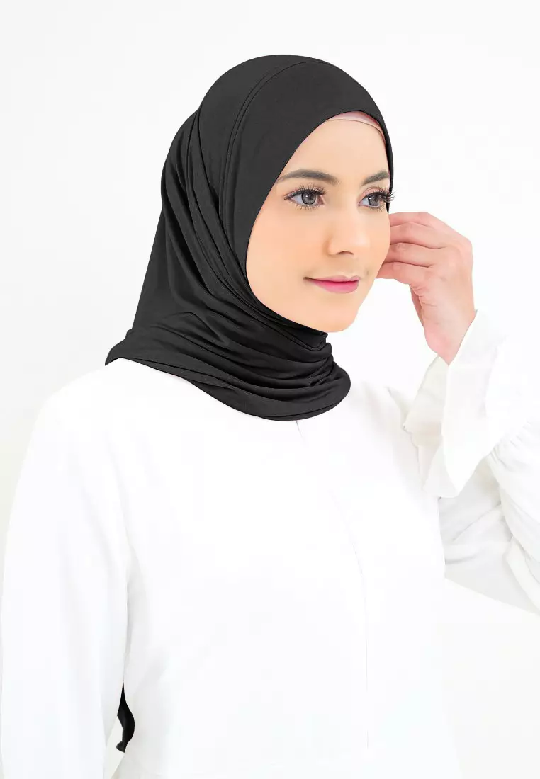 Cotton Bee - Hijab Segitiga Instan Syahira Jersey - Black