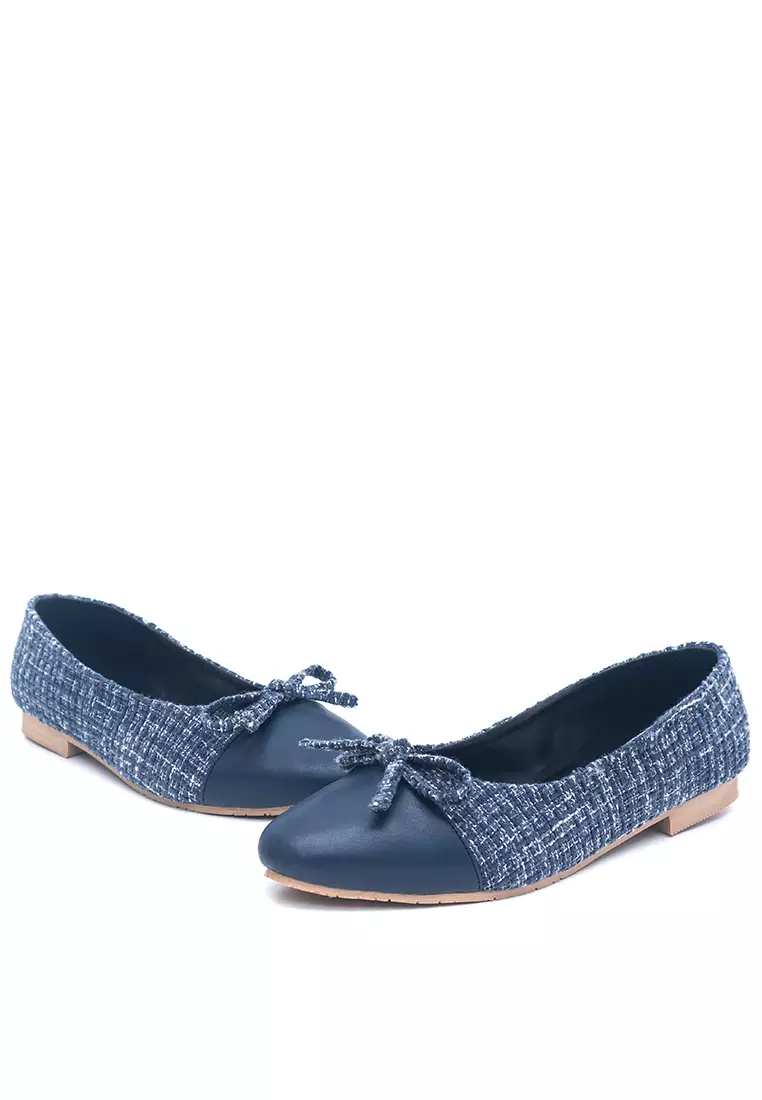 Audrey Ballerina Flat Shoes in Blue