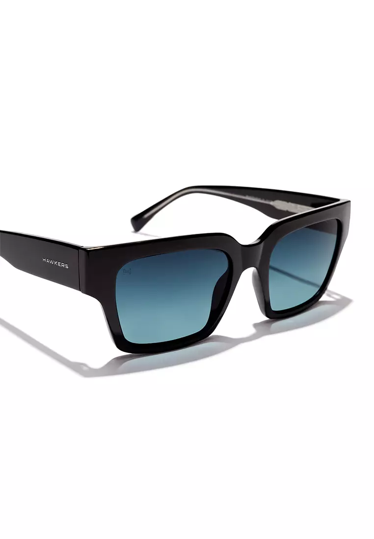 HAWKERS Black Blue Denim Eco Mate Sunglasses For Men And Women, Unisex. Official Product Designed In Spain
