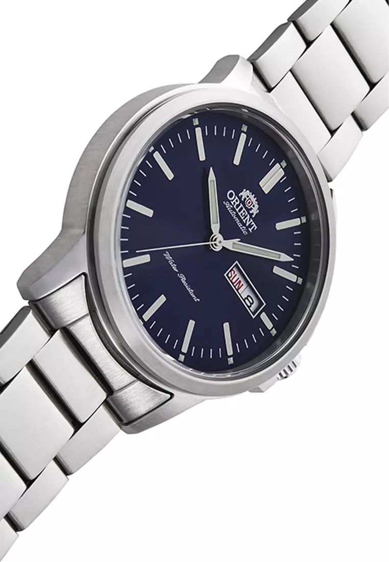 Orient Commuter RA- AA0C02L Automatic 41.9mm Day Date Blue Dial Metal Silver