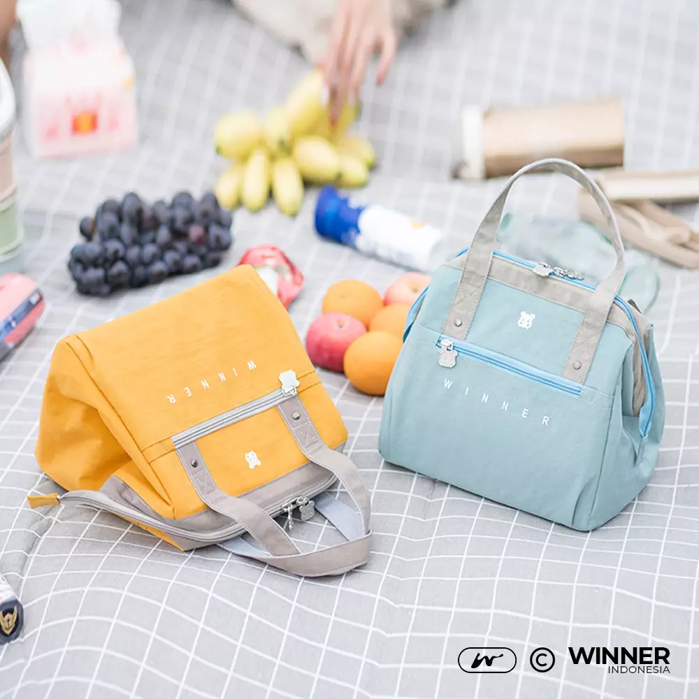 Tas Bekal Makan Tahan Panas Dingin Anti Air Makanan Bento Elegan Thermal Lunch Bag (T14-008) - Toska L