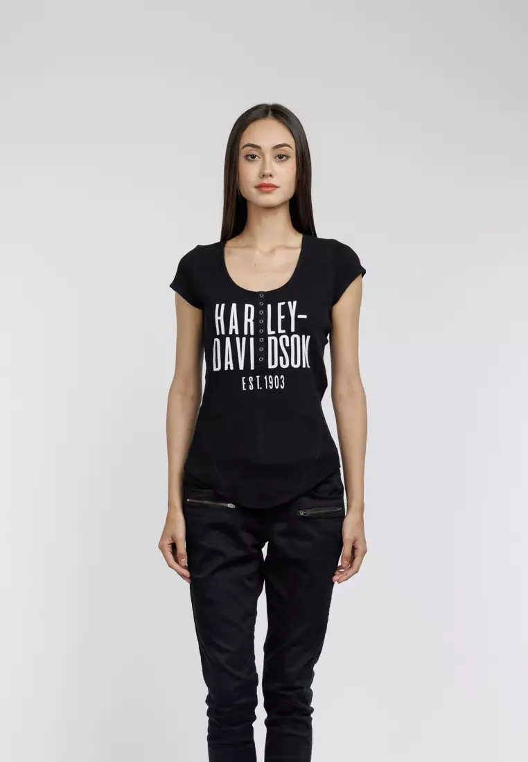 Harley-Davidson Cali Henley Knit Top